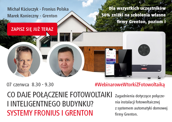webinarium Fronius Polska i Grenton: połączenie fotowoltaiki i smart home